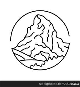 winter mountain landscape line icon vector. winter mountain landscape sign. isolated contour symbol black illustration. winter mountain landscape line icon vector illustration
