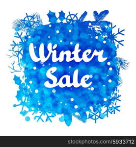 Winter sale abstract background design with snowflakes and snow. Winter sale abstract background design with snowflakes and snow.