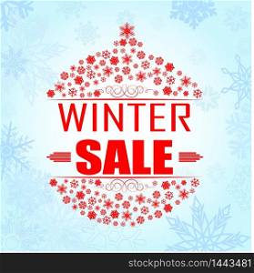 Winter sale background banner. vector