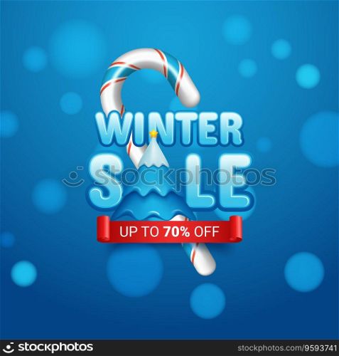 Winter sale banner. Vector Illustration