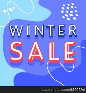 Winter sale colorful promotion banner. Vector decorative typography. Decorative typeset style. Latin script for headers. Trendy advertising for graphic posters, banners, invitations texts. Winter sale colorful promotion banner