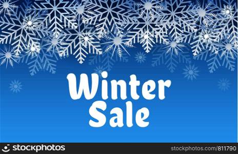 Winter sale concept background. Realistic illustration of winter sale vector concept background for web design. Winter sale concept background, realistic style