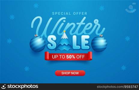 Winter sale product banner. Vector Illustration