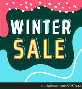 Winter sale promotional banner. Vector decorative typography. Decorative typeset style. Latin script for headers. Trendy advertising for graphic posters, banners, invitations texts. Winter sale promotional banner