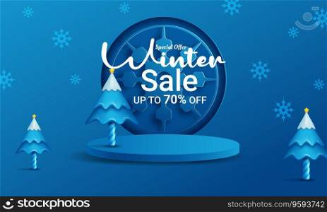 Winter sale vector banner design
