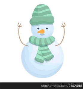 Winter scarf snowman icon cartoon vector. Christmas man. Holiday decoration. Winter scarf snowman icon cartoon vector. Christmas man