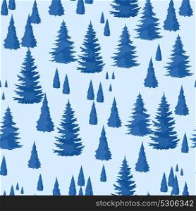 Winter seamless pattern. Landscape with fir forest. Winter seamless pattern. Landscape with fir forest.