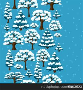 Winter seamless pattern with abstract stylized trees. Winter seamless pattern with abstract stylized trees.