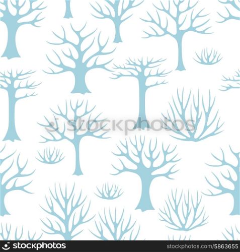 Winter seamless pattern with abstract stylized trees. Winter seamless pattern with abstract stylized trees.