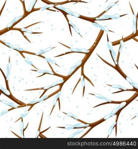 Winter seamless pattern with branches of tree and snow. Seasonal illustration. Winter seamless pattern with branches of tree and snow. Seasonal illustration.