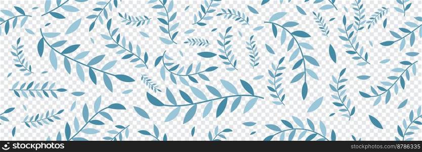 Winter seamless pattern with leaves. Hand drawn floral seamless vector pattern. Floral fantasy motif. Vector illustration