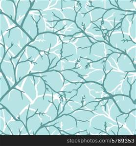 Winter seamless pattern with stylized tree branches.