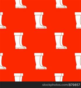 Winter shoes pattern repeat seamless in orange color for any design. Vector geometric illustration. Winter shoes pattern seamless