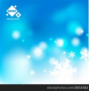 Winter snow blue christmas background