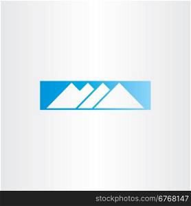 winter snow mountain blue icon design
