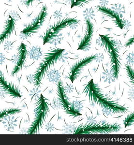 Winter snowflake and fir brunch seamless pattern. For easy making seamless pattern just drag all group into swatches bar, and use it for filling any contours.