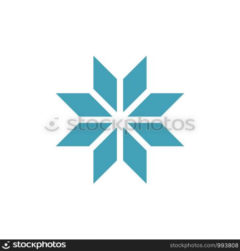 Winter snowflake romb icon on white back. Winter snowflake romb icon