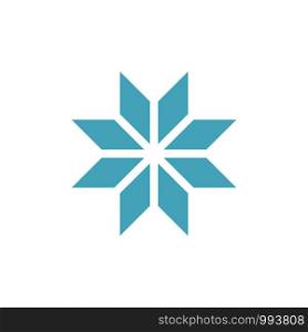 Winter snowflake romb icon on white back. Winter snowflake romb icon