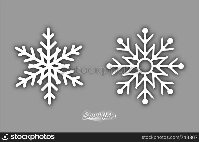 Winter Snowflakes. Christmas snowflakes with shadow. Eps10. Winter Snowflakes. Christmas snowflakes with shadow