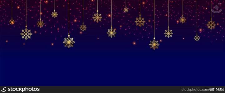 winter snowflakes decorative banner with text space