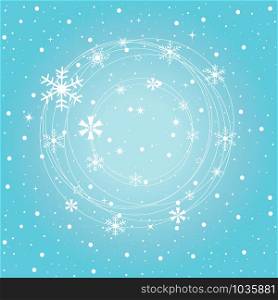 Winter snowflakes, on the blue background