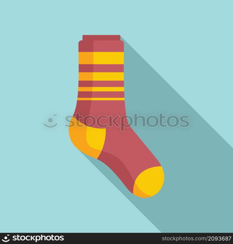 Winter sock icon flat vector. Sport wool collection. Cotton sock. Winter sock icon flat vector. Sport wool collection