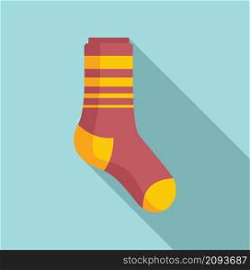 Winter sock icon flat vector. Sport wool collection. Cotton sock. Winter sock icon flat vector. Sport wool collection