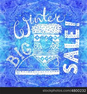 Winter Special banner or label with boot on watercolor background. Business seasonal shopping concept big sale.. Winter Special banner or label with boot on watercolor background. Business seasonal shopping concept big sale. Isolated vector illustration.