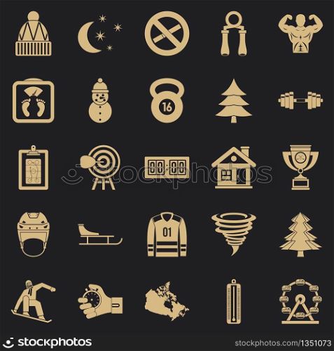 Winter sport icons set. Simple set of 25 winter sport vector icons for web for any design. Winter sport icons set, simple style