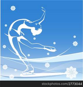 Winter sport. Ladies figure skating. Ice show.