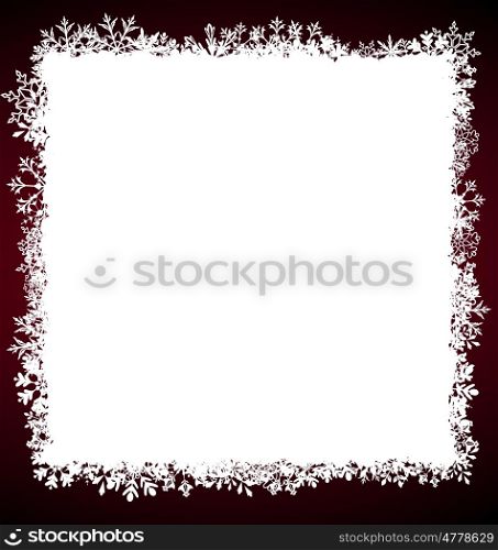 Winter Square Frame with Snowflakes. Illustration Winter Square Frame with Snowflakes - Vector