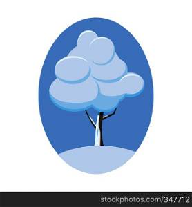 Winter tree icon in cartoon style isolated on white background. Nature and flora symbol. Winter tree icon, cartoon style