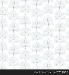 Winter trees seamless pattern (Abstract season background).