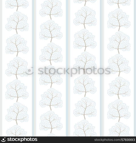 Winter trees seamless pattern (Abstract season background).