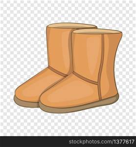 Winter ugg boots icon in cartoon style isolated on background for any web design . Winter ugg boots icon, cartoon style
