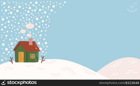 Winter vector background snow snowflakes blue flat design illustration