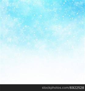 Winter white and blue sky background christmas made of snowflakes and snow with blank copy space for your text, Vector illustration