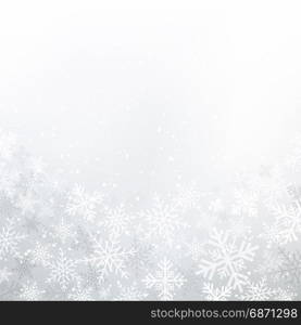 Winter white background christmas made of snowflakes and snow with blank copy space for your text, Vector illustration