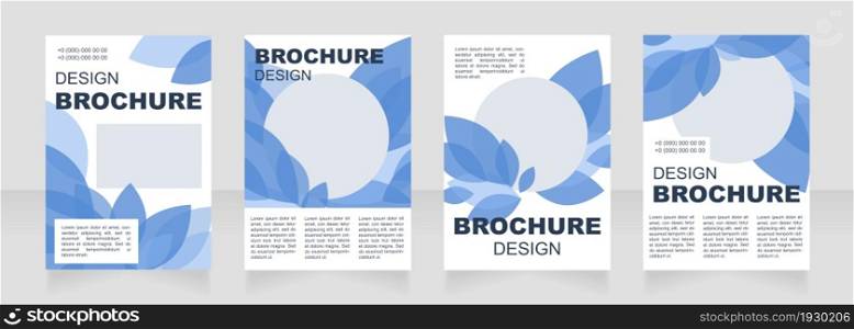 Wintertime creative blue blank brochure layout design. Vertical poster template set with empty copy space for text. Premade corporate reports collection. Editable flyer paper pages. Wintertime creative blue blank brochure layout design