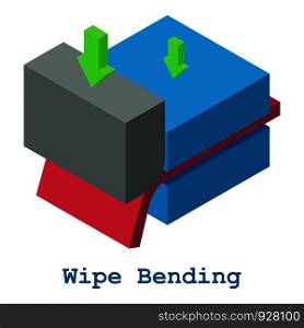Wipe bending metalwork icon. Isometric illustration of wipe bending metalwork vector icon for web. Wipe bending metalwork icon, isometric 3d style