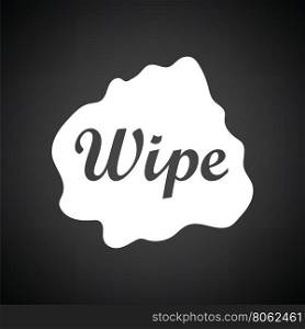 Wipe cloth icon. Black background with white. Vector illustration.