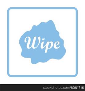 Wipe cloth icon. Blue frame design. Vector illustration.