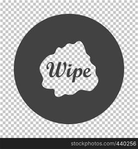 Wipe cloth icon. Subtract stencil design on tranparency grid. Vector illustration.