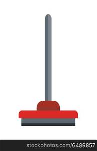 Wiper vector in flat style. Equipment and tools for maintenance of cleanliness in the house. Illustration for housekeeping, cleaning concepts, applications icons, web design. Isolated on white. Wiper Vector Illustration in Flat Style Design . Wiper Vector Illustration in Flat Style Design