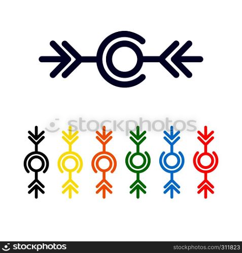 Wire connection icon. Set of multicolored elements for web and software interfaces.