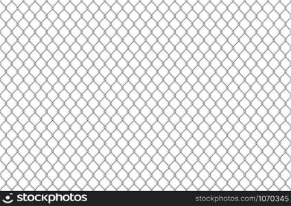 Wire fence pattern. Seamless steel texture background, realistic chainlink safe fence isolated on white. Vector illustration wire mesh steel grid. Metal construction prison, mesh like security concept. Wire fence pattern. Seamless steel texture background, realistic chainlink safe fence isolated on white. Vector wire mesh steel grid