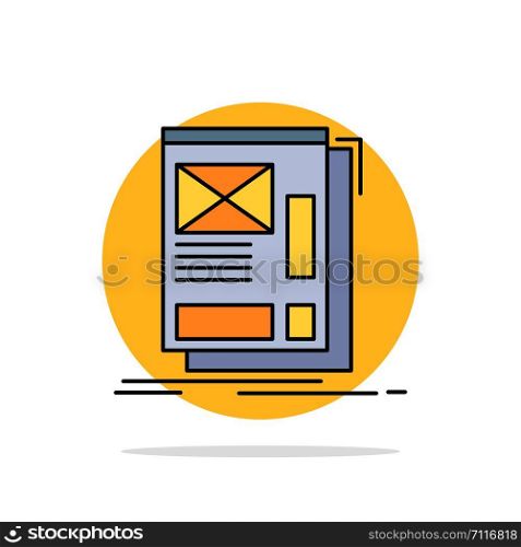 wire, framing, Web, Layout, Development Flat Color Icon Vector