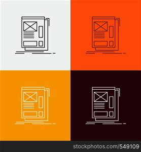 wire, framing, Web, Layout, Development Icon Over Various Background. Line style design, designed for web and app. Eps 10 vector illustration. Vector EPS10 Abstract Template background