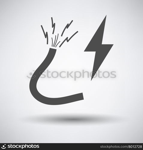 Wire icon on gray background with round shadow. Vector illustration.