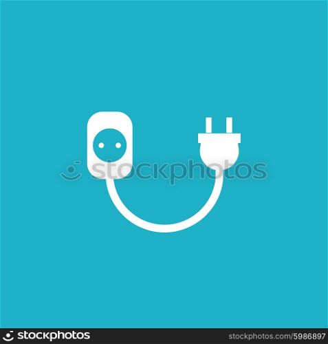 Wire, socket and electric plug vector design.